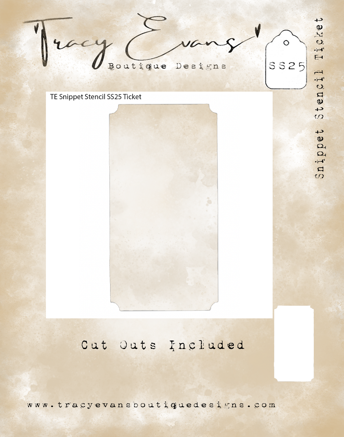 Tracy Evans SS25 Snippet Stencil - Ticket
