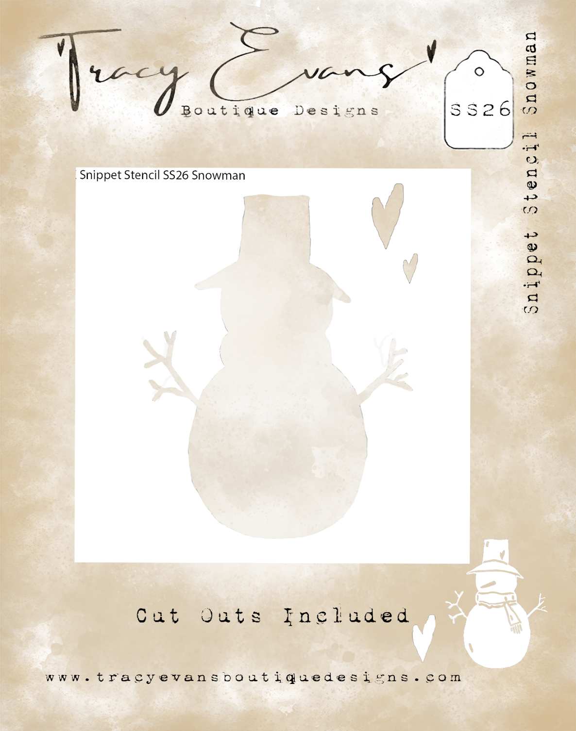 Tracy Evans SS26 Snippet Stencil - Snowman