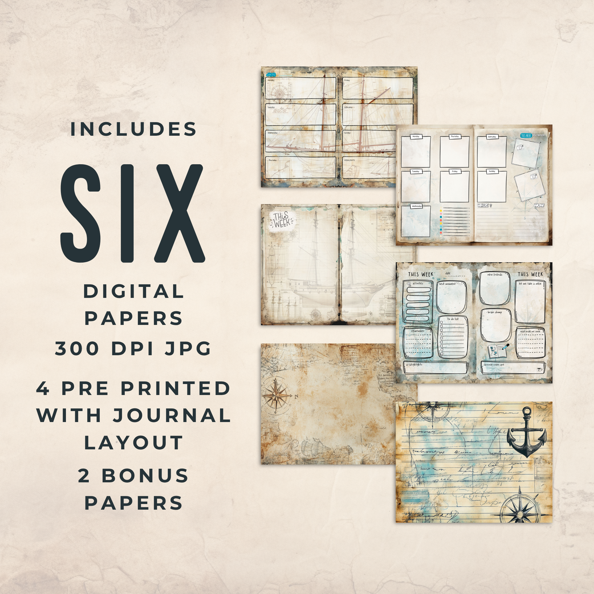 Vintage Cruise Digital Freebie - Printable Pack (Instant Download)