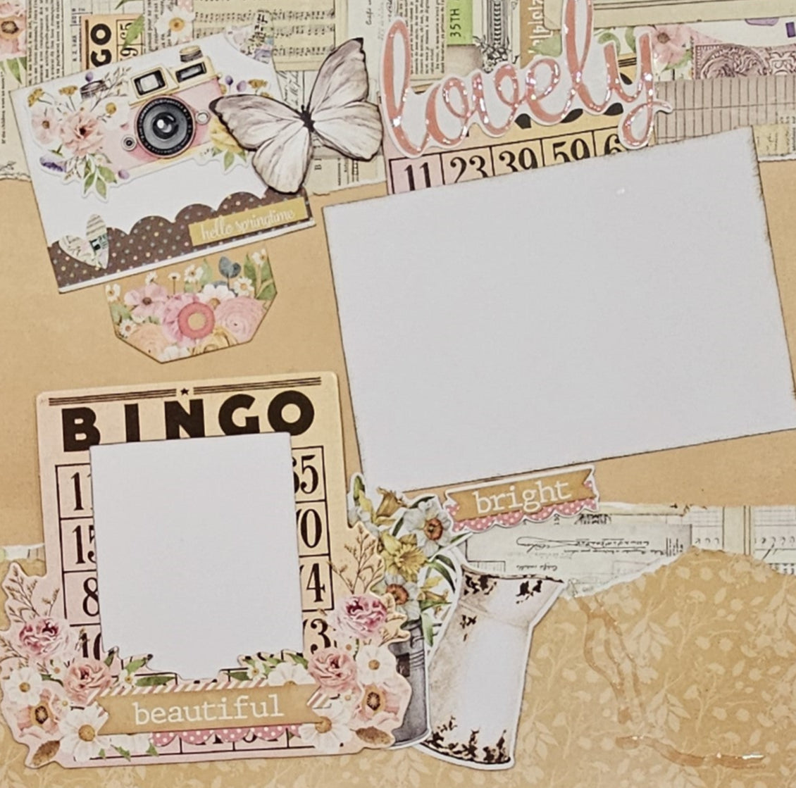 Simple Stories Vintage Flower Shoppe _ Bloom & Snap 8 page Layout