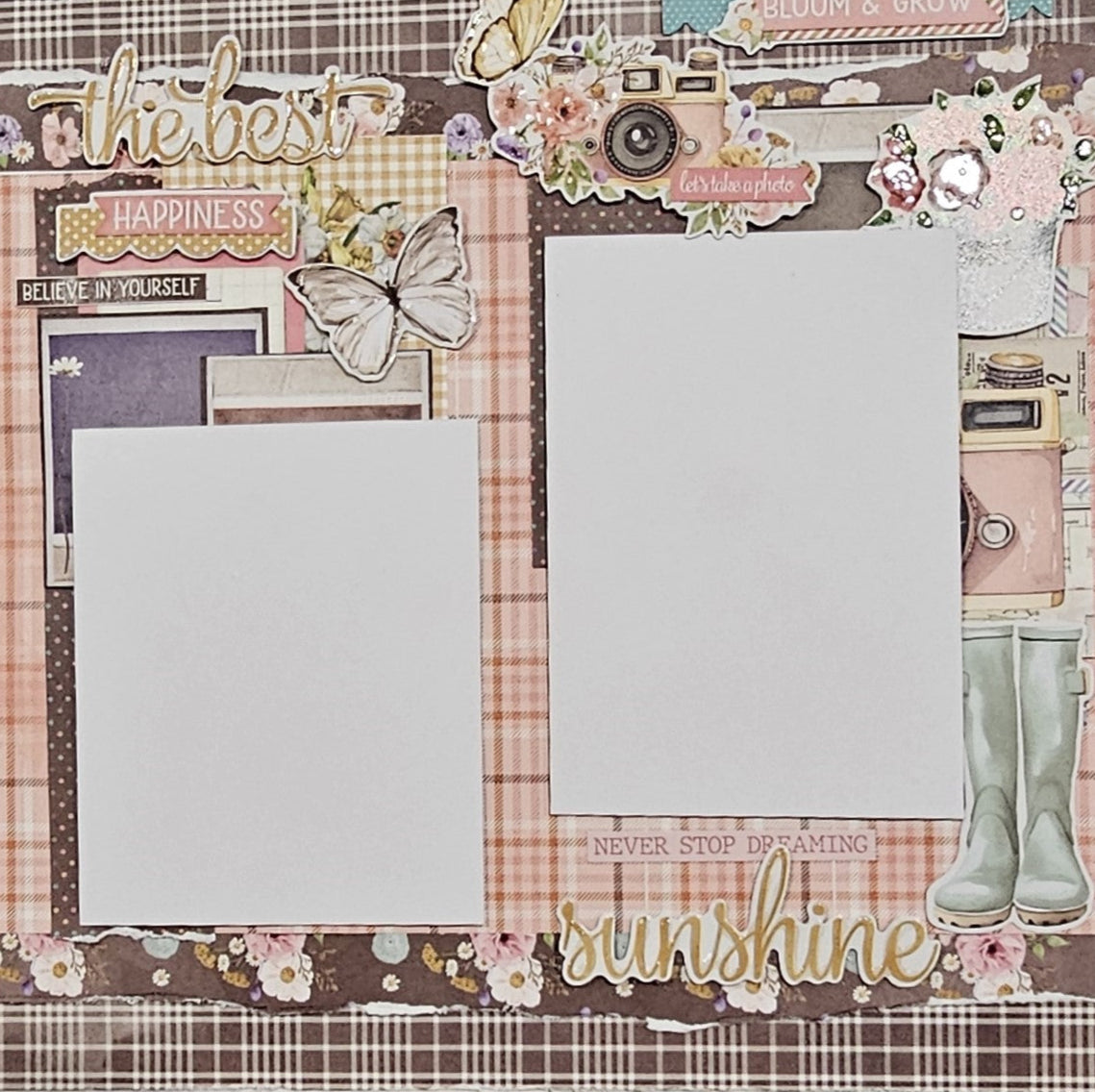 Simple Stories Vintage Flower Shoppe _ Bloom & Snap 8 page Layout