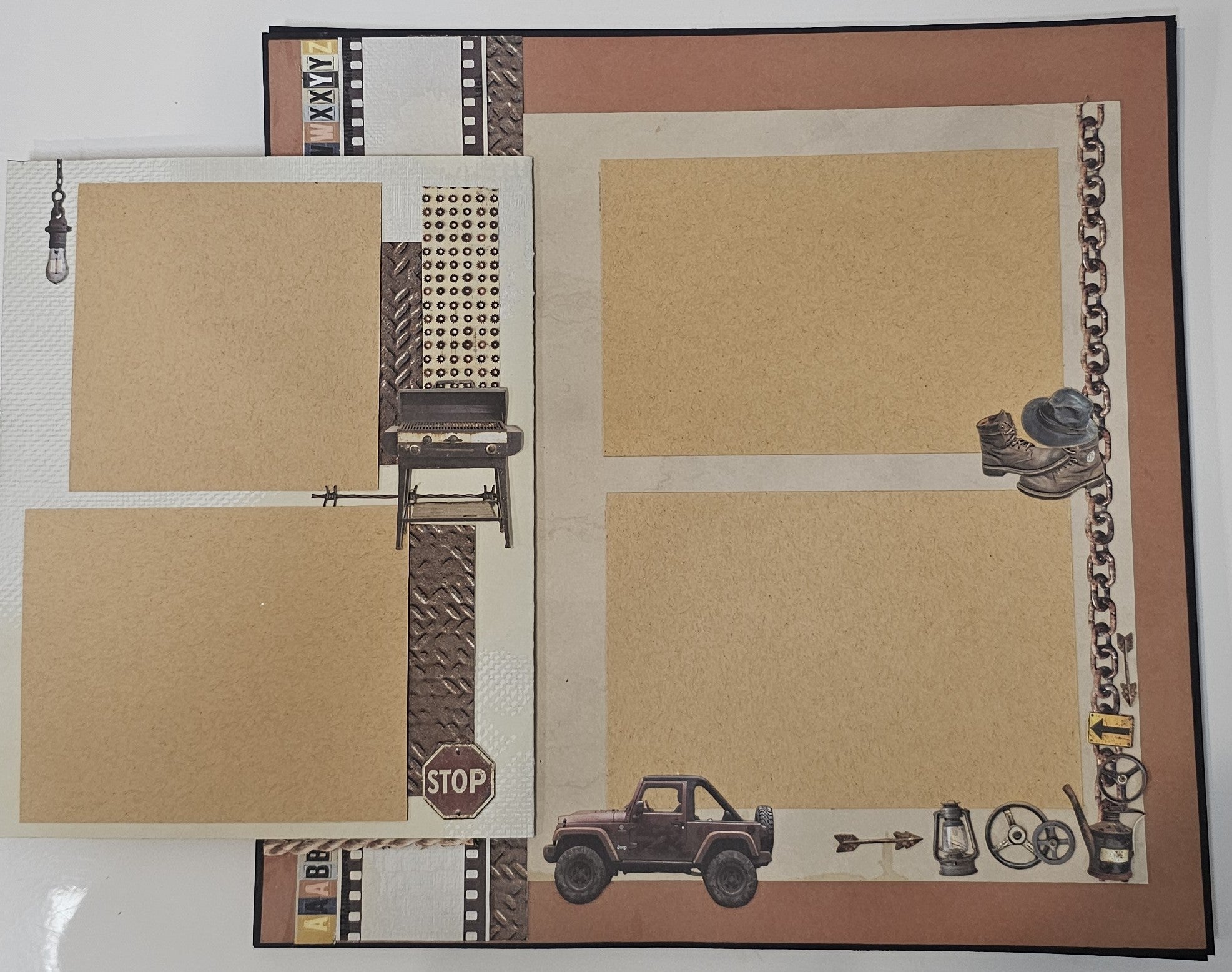49 & Market Rust and Rev 4 Page interactive Scrapbooking Kit