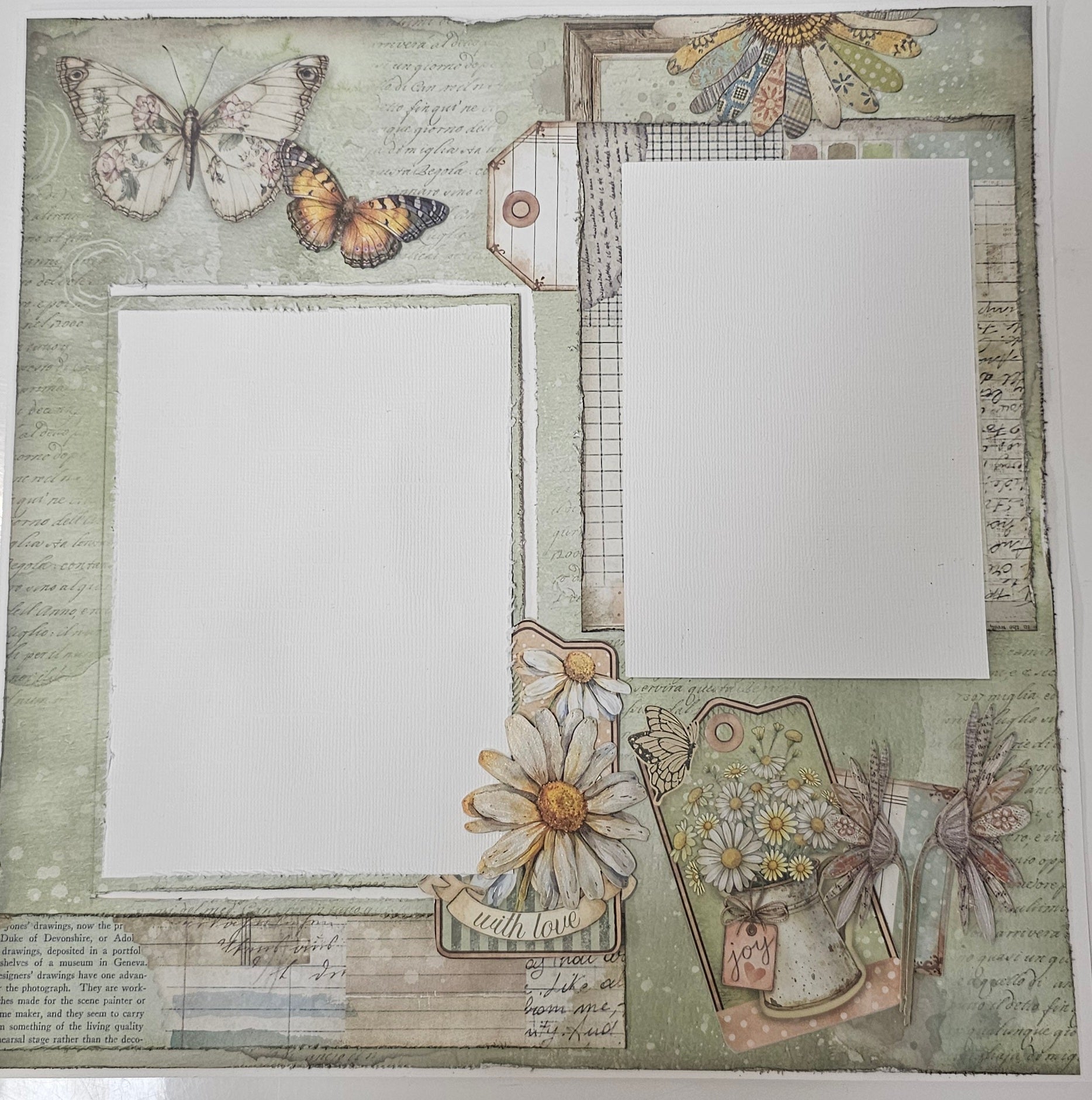 Hillbilly Scrappin - 3 Page layout -Daisy by Stamperia