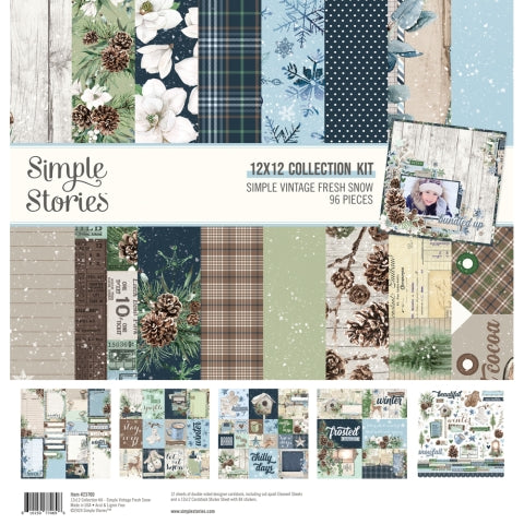 Simple Stories Vintage Fresh Snow 12 x 12 Collection Pack