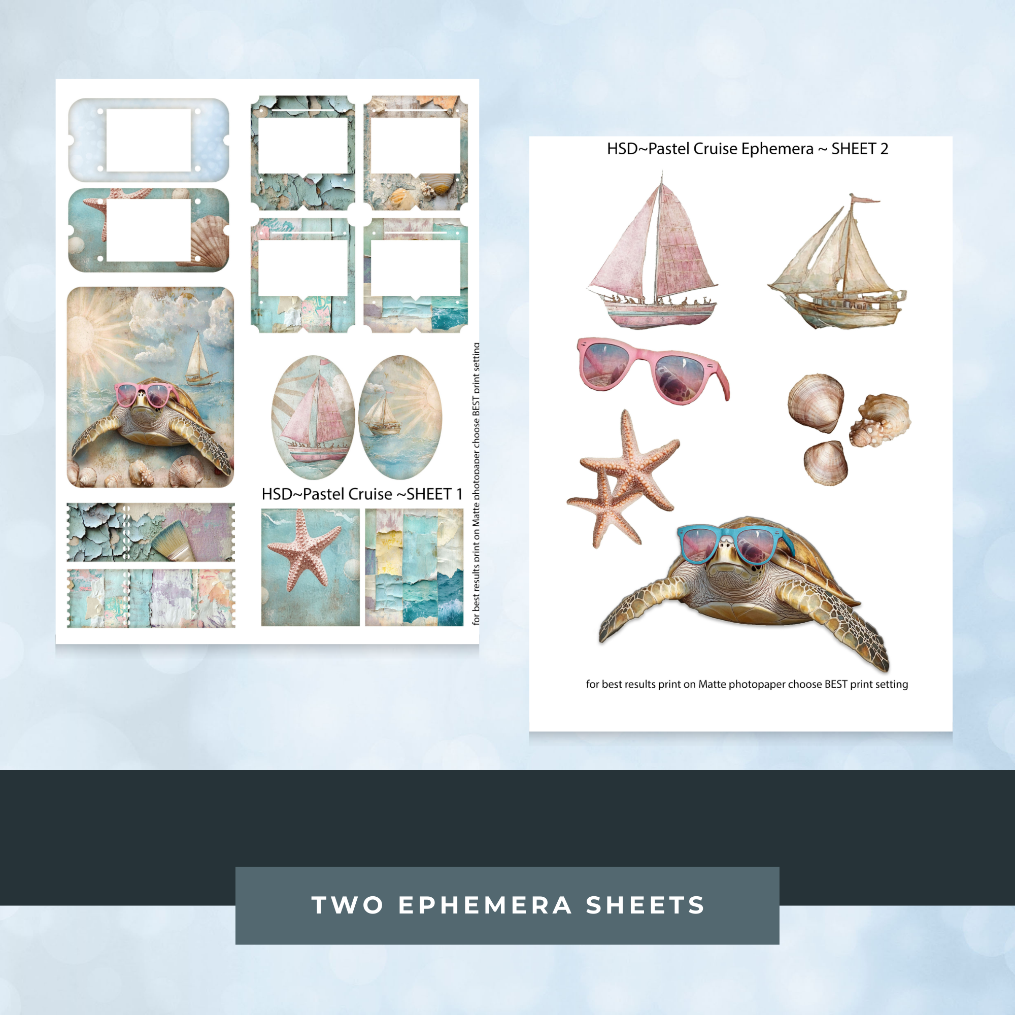 Pastel Cruise Digital Mini Kit β Soft Nautical-Inspired Printables
