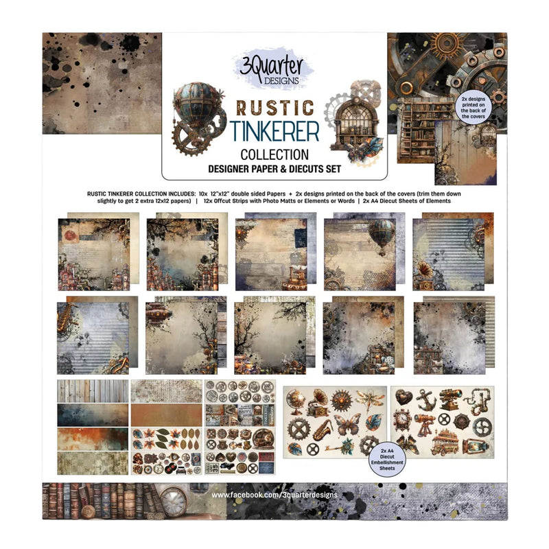 3Quarters Designs - 12 x12 paper Pad - Rustic Tinker