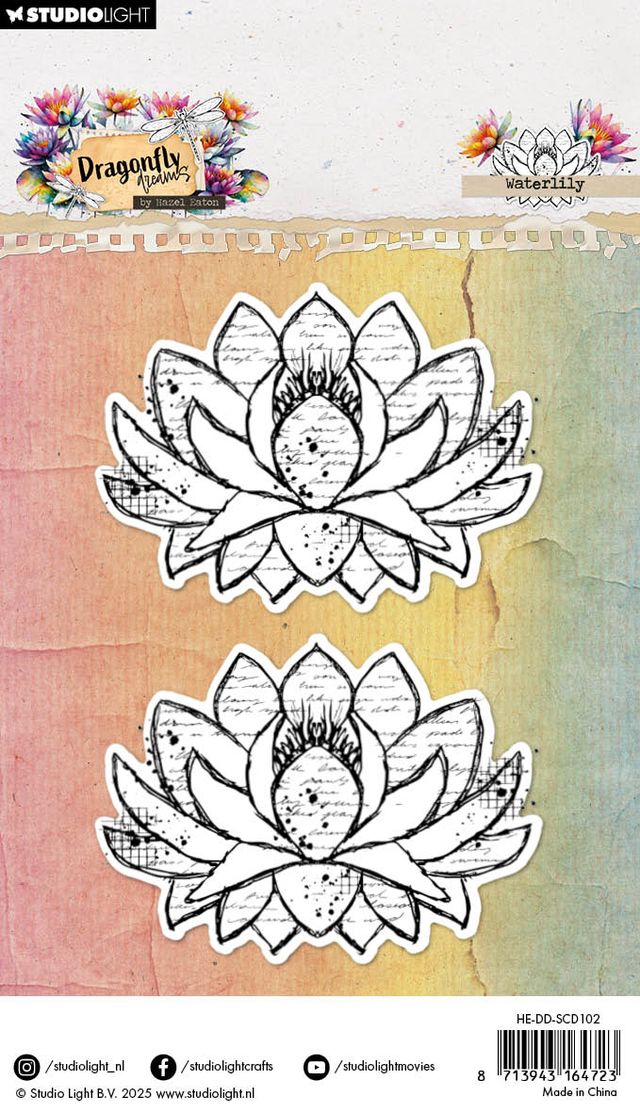 Studio Light - DragonFly Dreams -Water lily Grid Stamp /die se