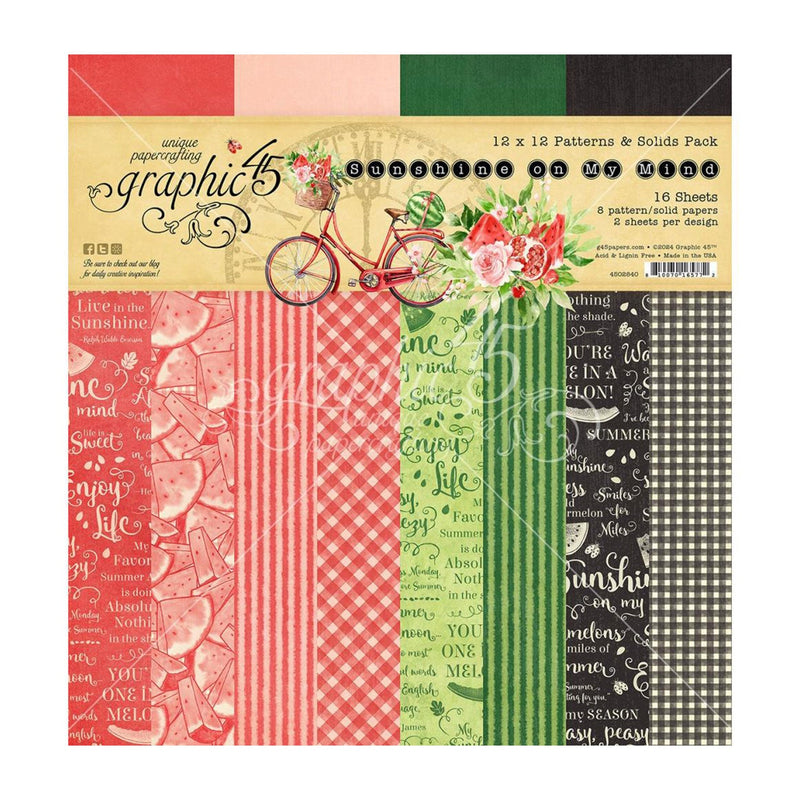 Graphic 45 -Sunshine on My Mind - 12 x 12 Solids pack