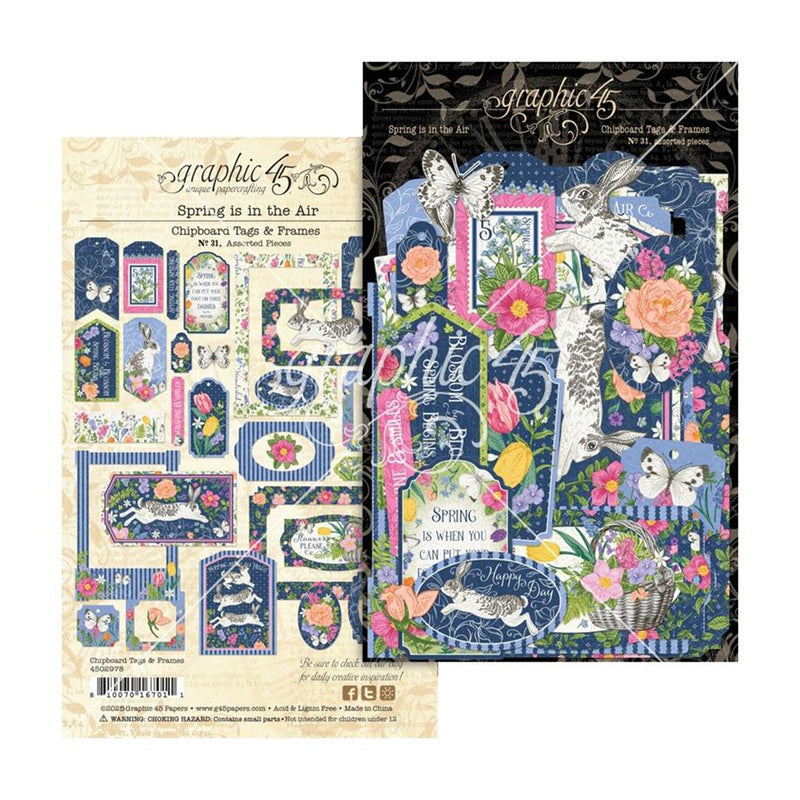 Graphic 45 - Chipboard Tags and Frames Spring is in the Air