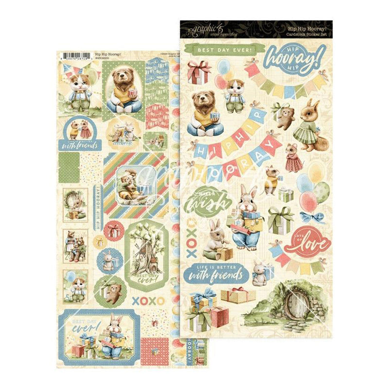 Graphic 45 - Hip Hip Hooray Cardboard Sticker set