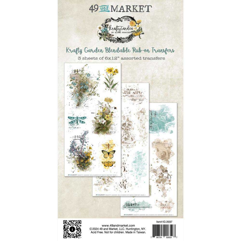 49 & Market - Kraft Garden Blendable Rub on Transfers