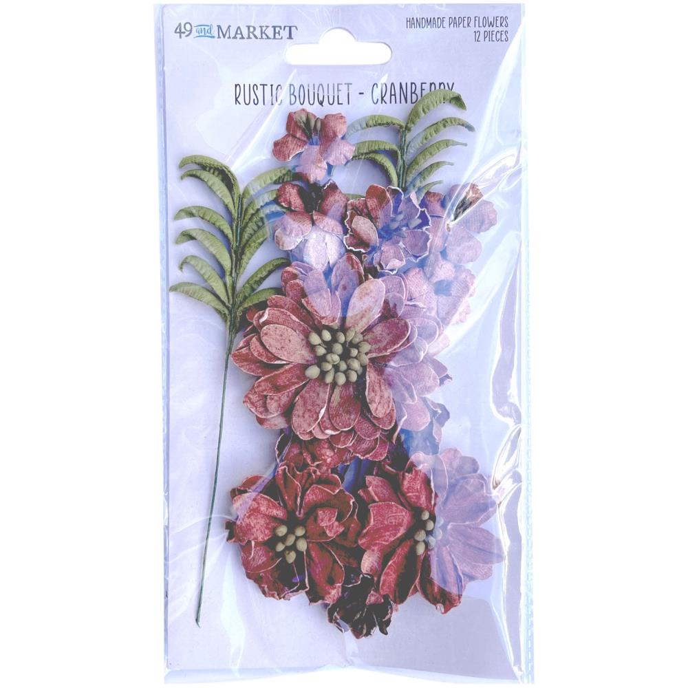 49 and Market Flowers - Rustic Bouquet - Cranberry
