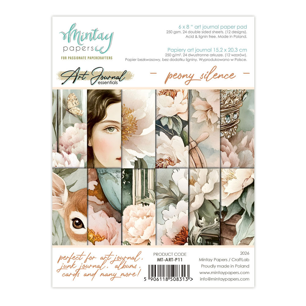 Mintay Art Journal Essentials - Peony Silence 6x8" Paper Pad