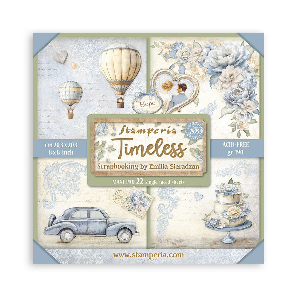 Stamperia - Timeless 8 x 8 - 22 sheet paper pad maxi