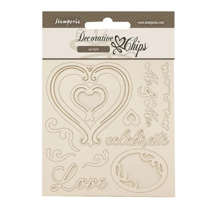 Stamperia -Decorative Chips - Timeless - hearts