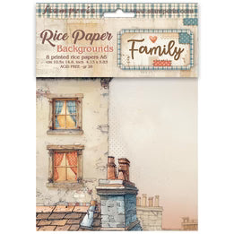 STAMPERIA -Rice paper - Family - Background Patterns pk of 6