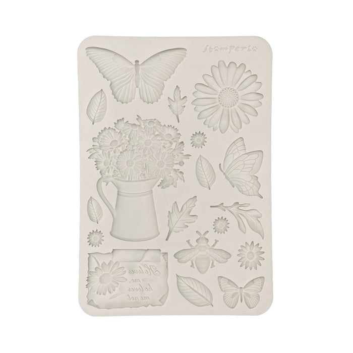 STAMPERIA SILICON MOULD A5 DAISY ART Daisy and Butterfly