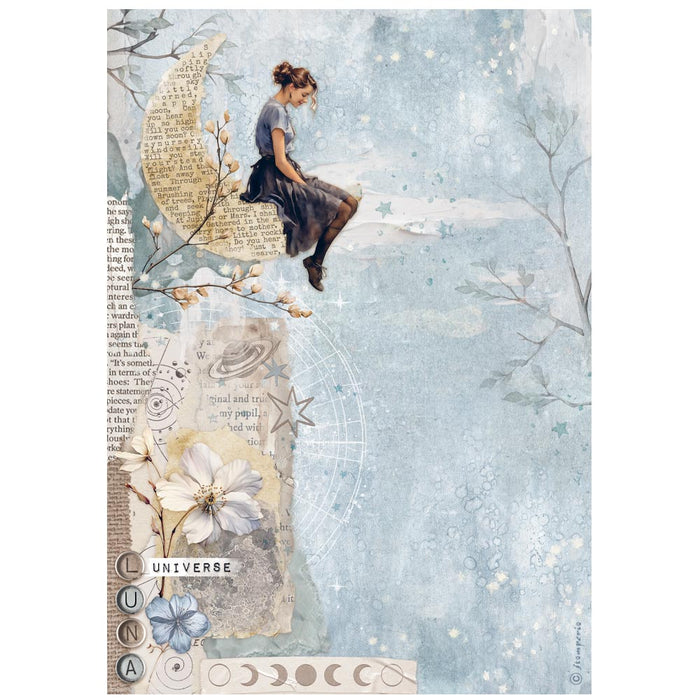 Stamperia - A4 Rice paper - Secret Diary Moon