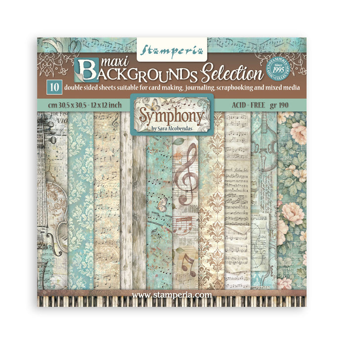 Stamperia Symphony Maxi Backgrounds Selection 12x12