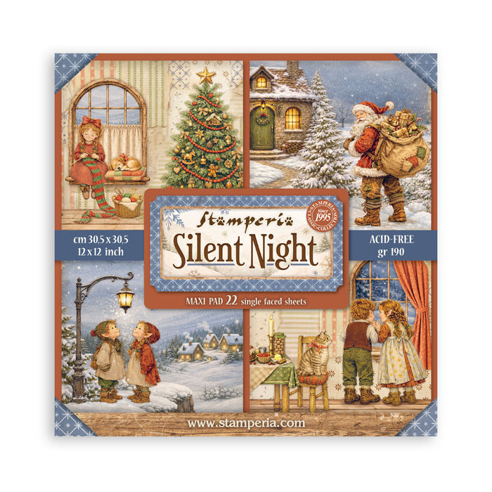 Stamperia Silent Night 12x12 Maxi Pad – 22 Single-Faced Sheets