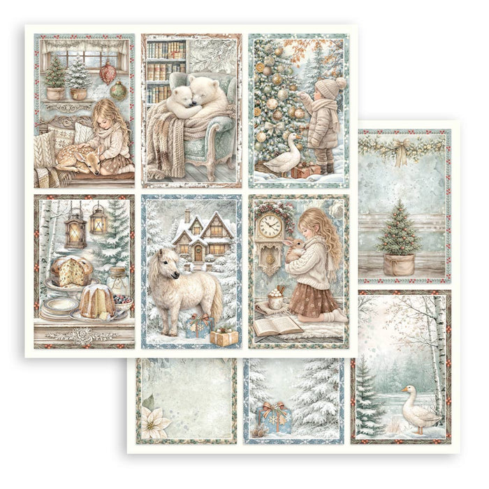 Stamperia White Christmas 12x12" Cards Fronts