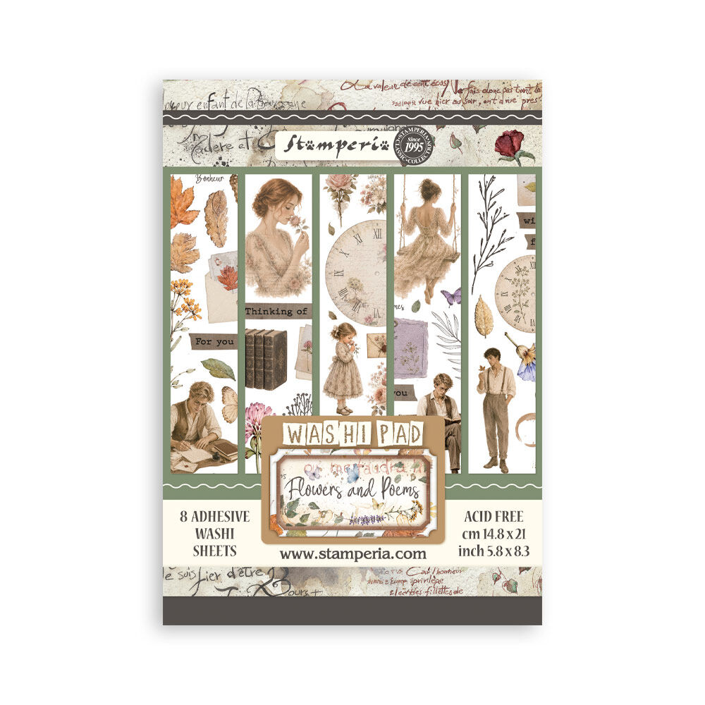 Stamperia Flowers and Poems A5 Washi Pad