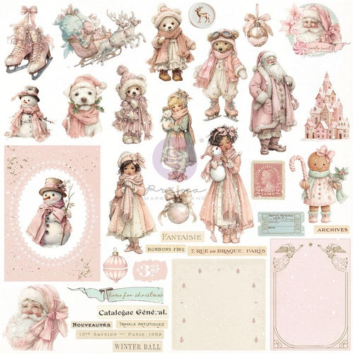 Prima Frank Garcia Christmas Blush Winter Characters Ephemera