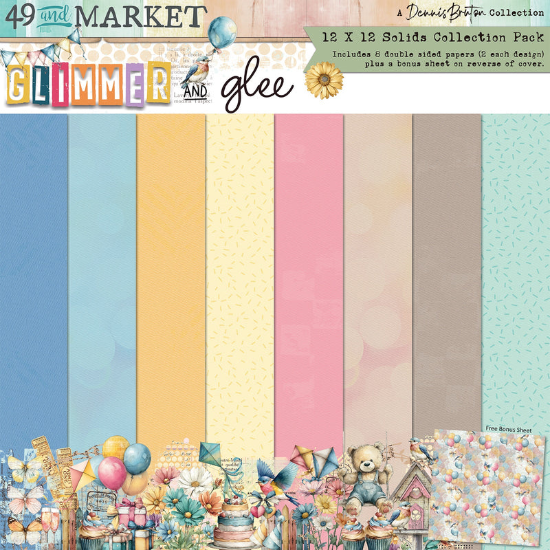 49 and Market - 12 x 12 solids Collection Pack - Glimmer and Glee