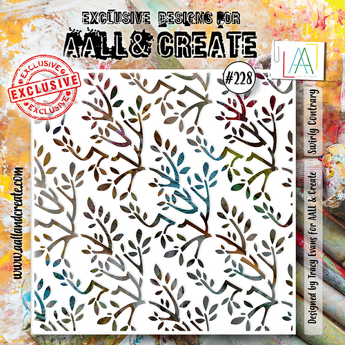AALL & Create 6 x 6" Stencil  Swirly Contrary