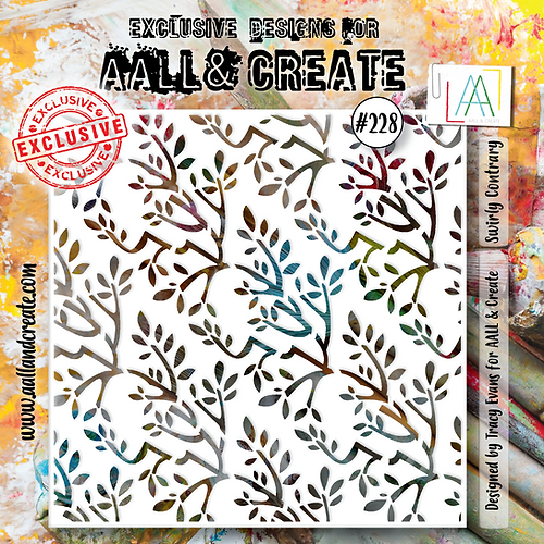 AALL & Create 6 x 6" Stencil Swirly Contrary