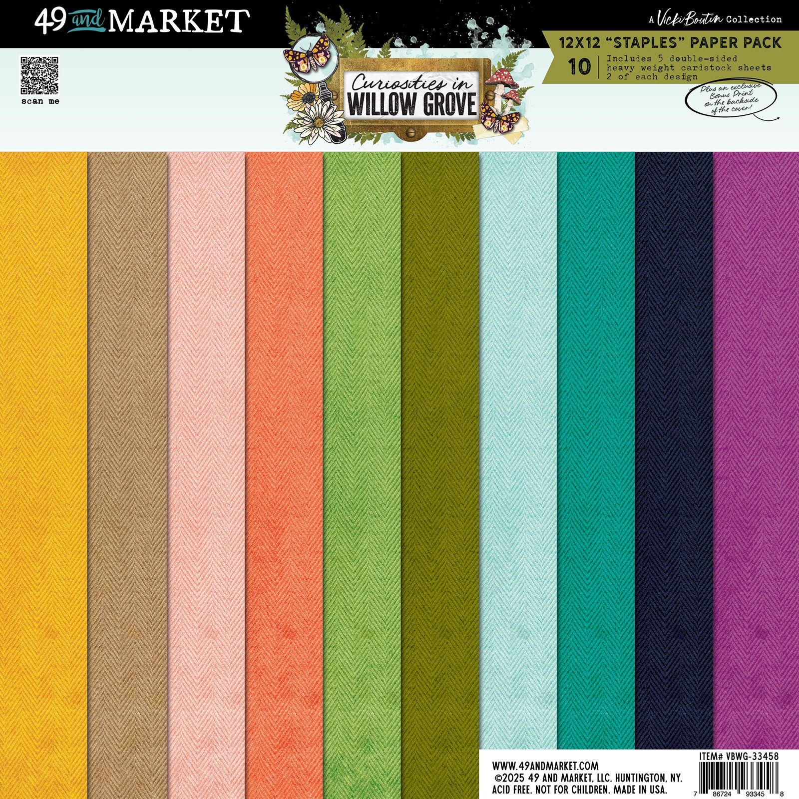 49 and Market - Curiosities In Willow Grove - 12x12 Staples Collection Pack