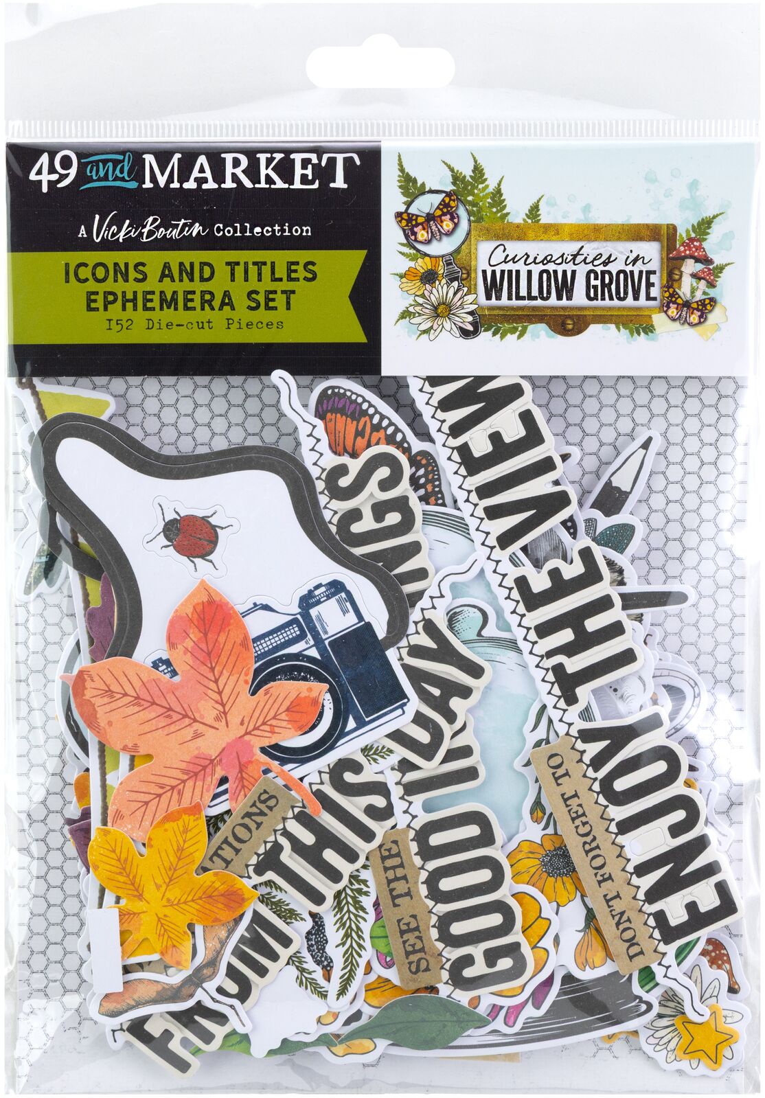 49 and Market - Curiosities In Willow Grove - Icon and Titles Ephemera Set