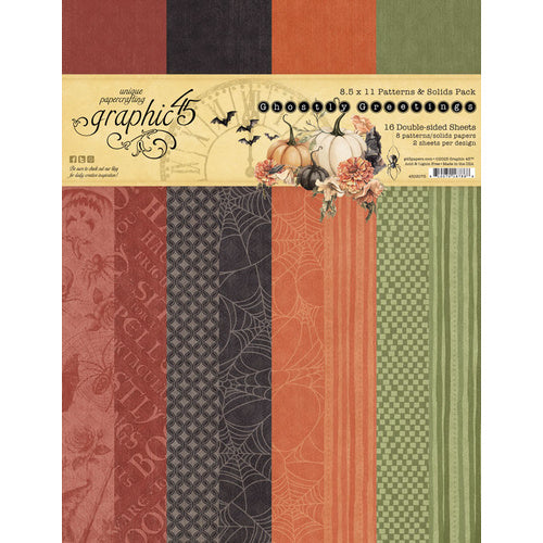 Graphic 45 Ghostly Greetings 12×12 solids pack