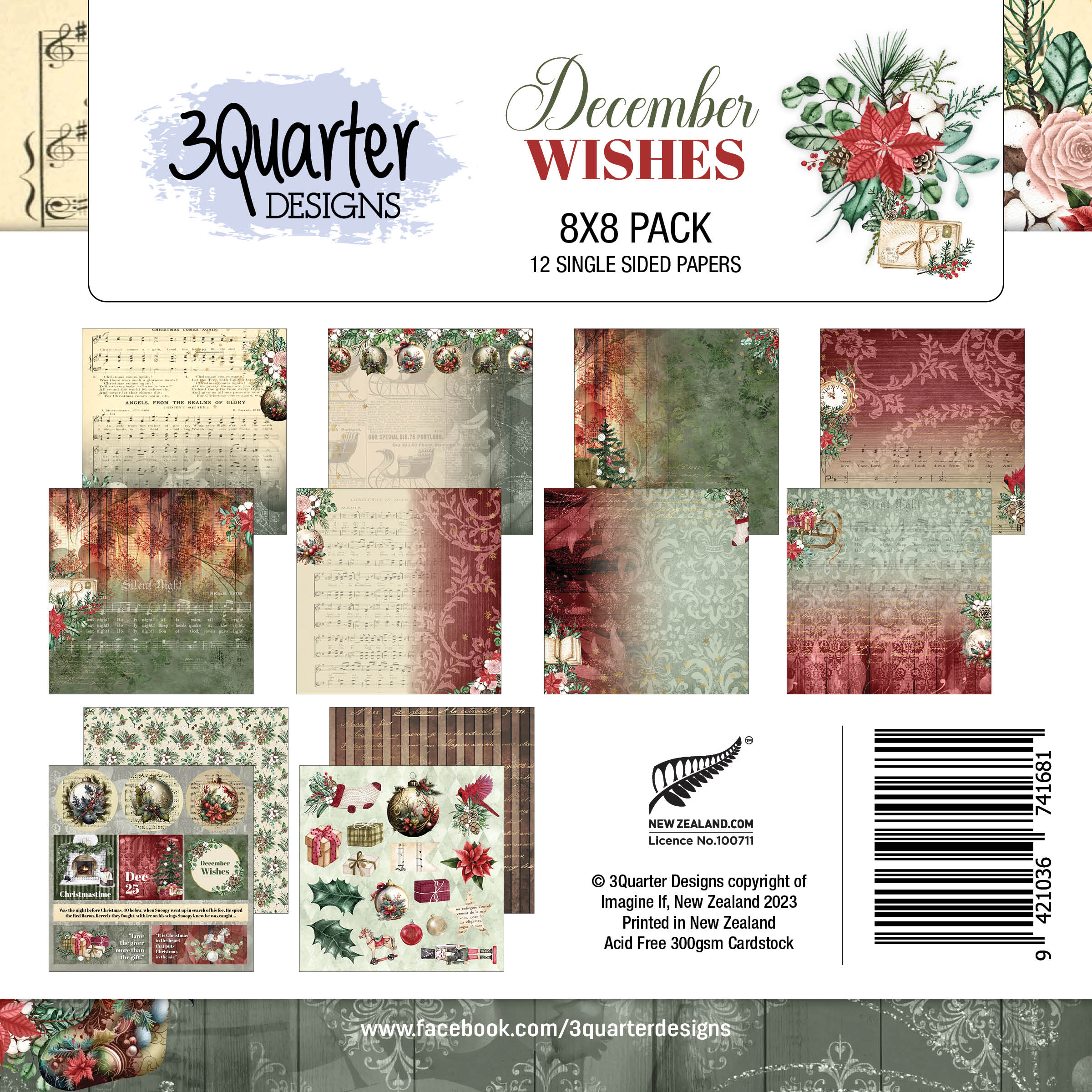 3Quarter - December Wishes- 8 x 8 Pack