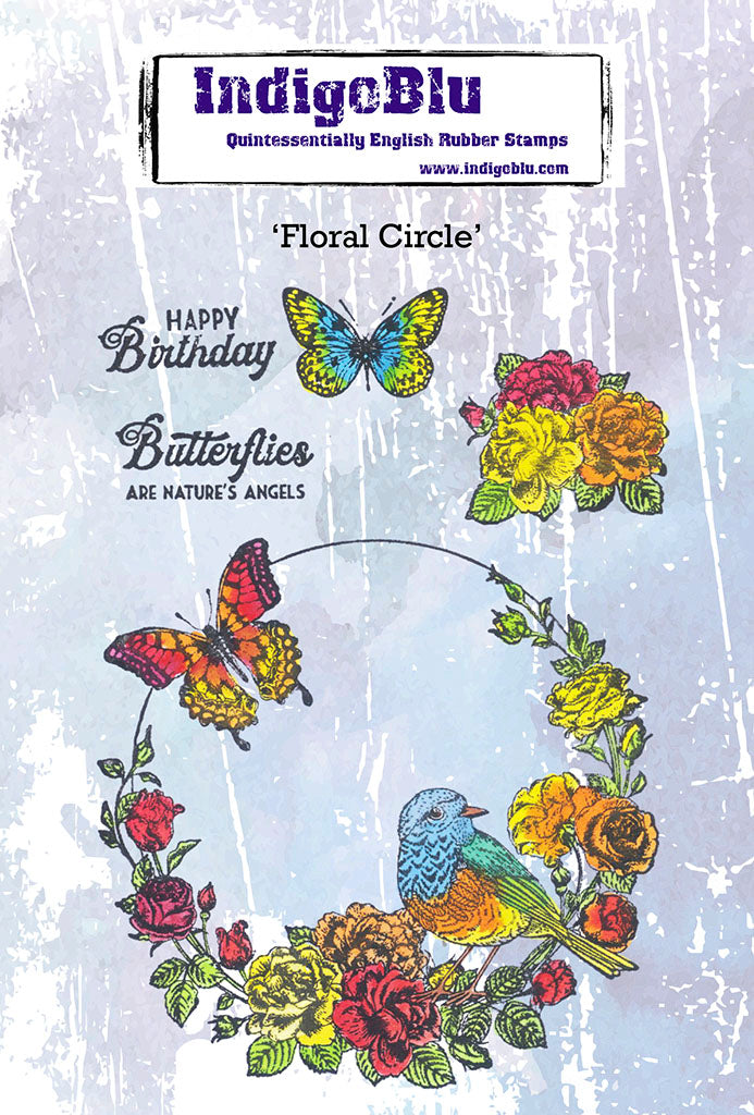 Indigo Blue -Floral circle