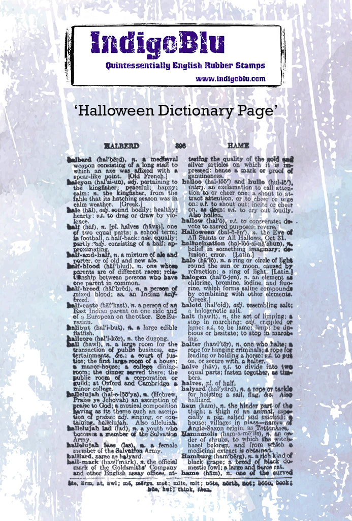 Indigo Blue - Halloween Dictionary page stamp