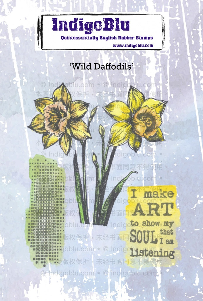IndigoBlu Stamp -Wild Daffodils - A6 Stamp