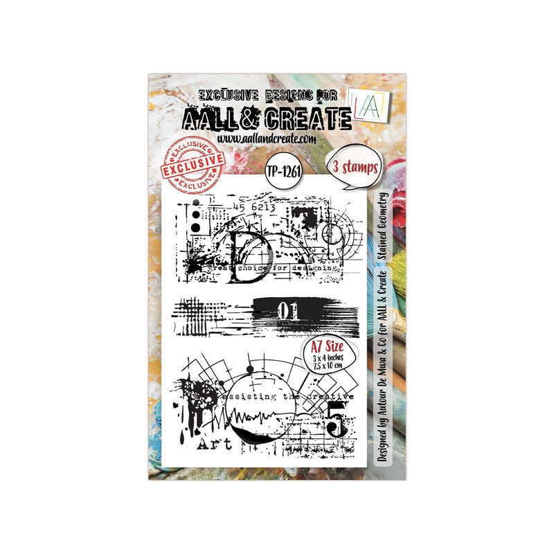 AALL & CREATE - TP1261 blue print Stamp Stained Geometry