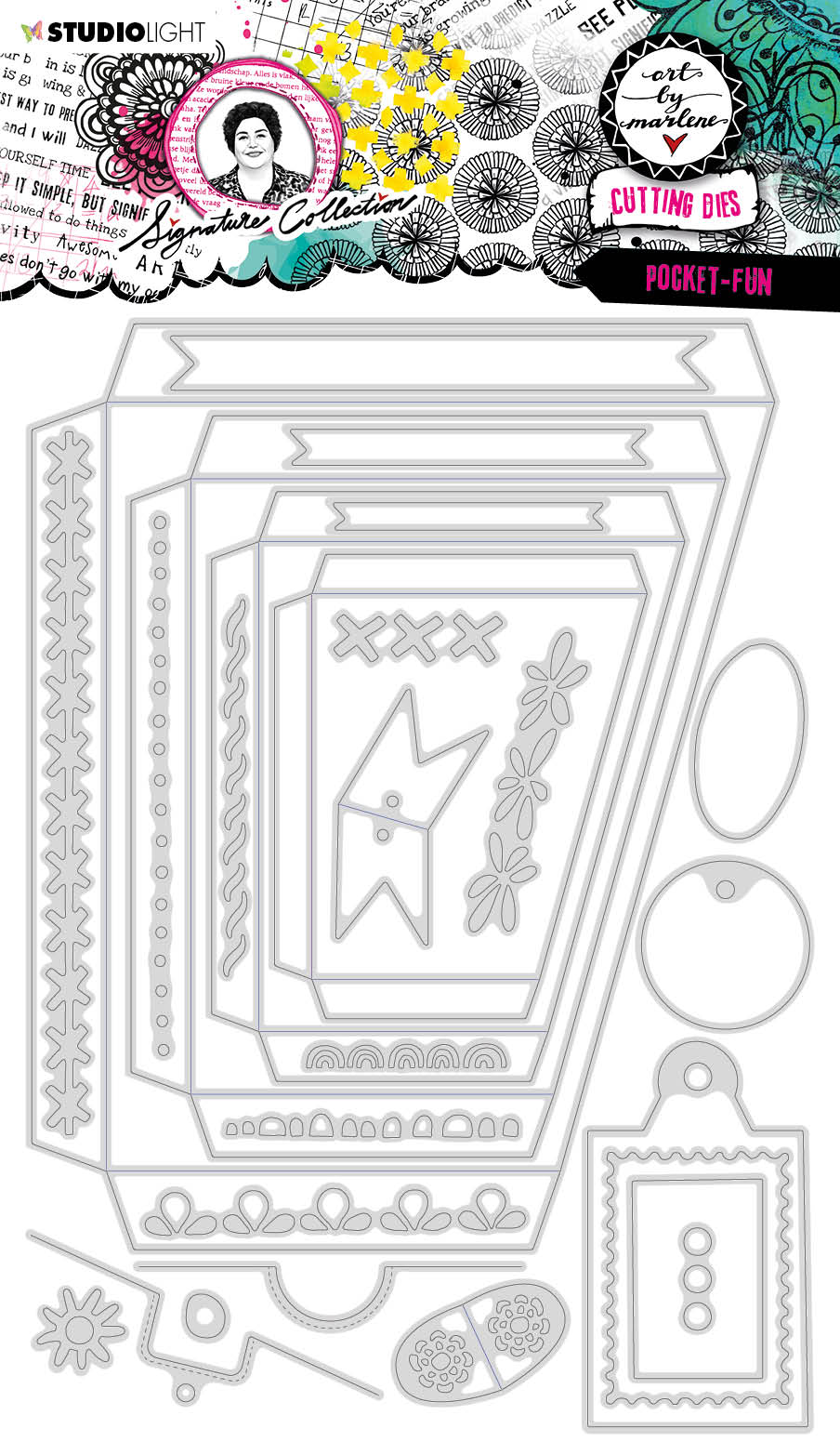 Art By Marlene Cutting Dies Pocket -Fun