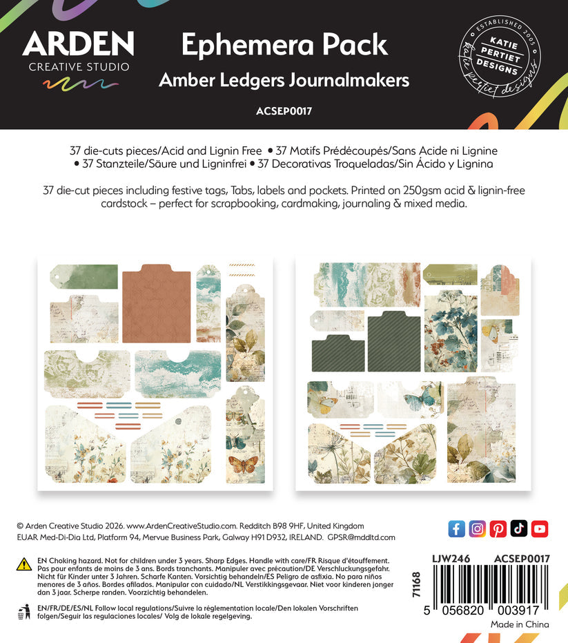 Arden Amber Ledgers Journal makers Ephemera Pack