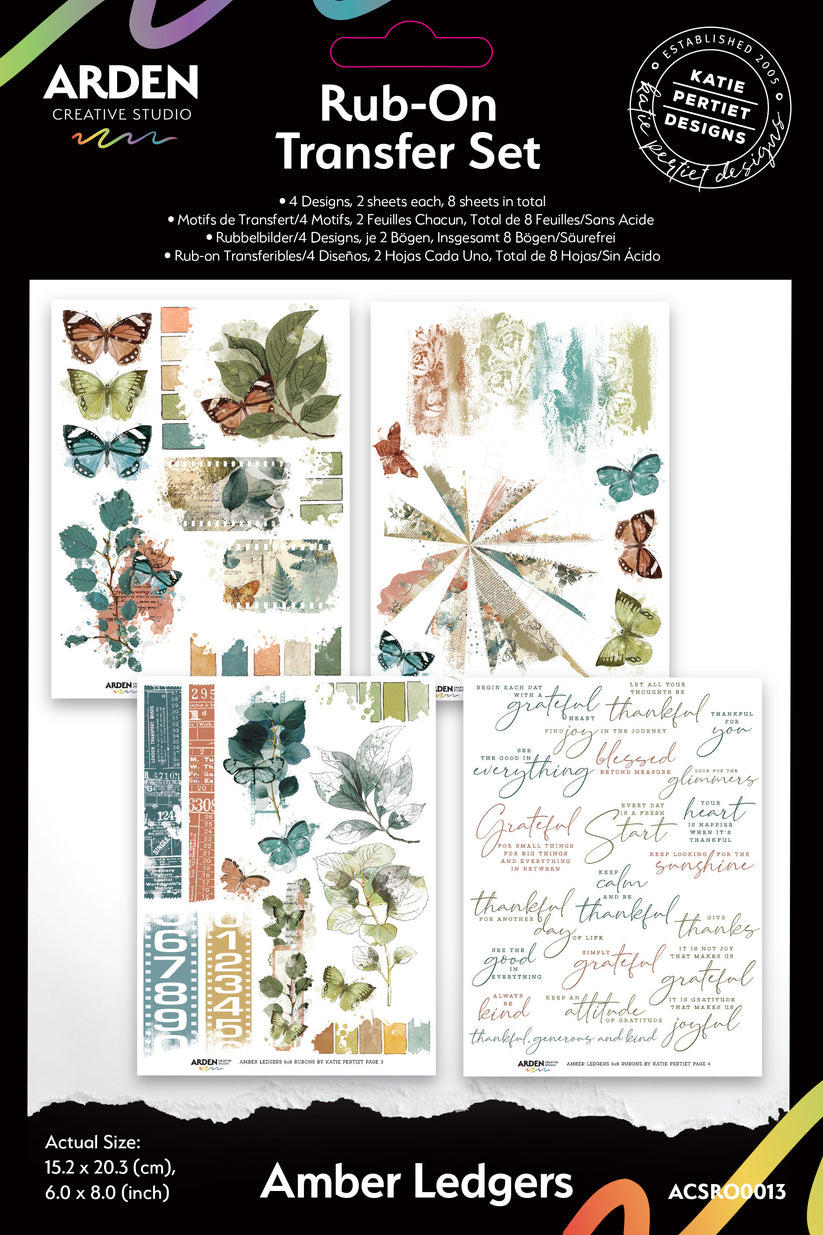 Arden Amber Ledgers Rub-On Transfer Set