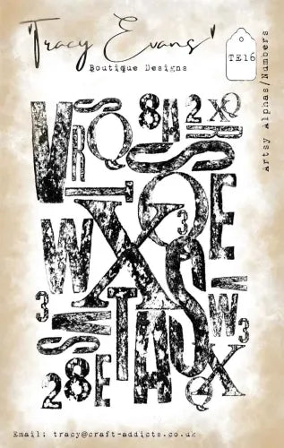 Tracy Evans - Artsy Alphas and Numbers - A7 Stamp