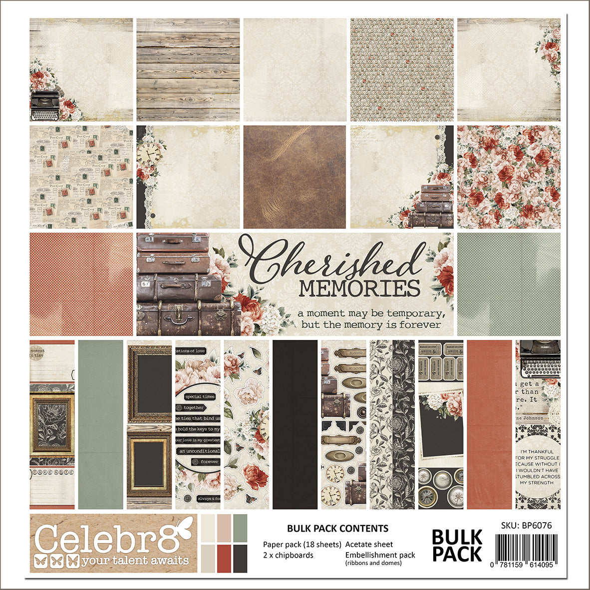 Celebr8 Cherished Memories 12X12 Bulk Pack