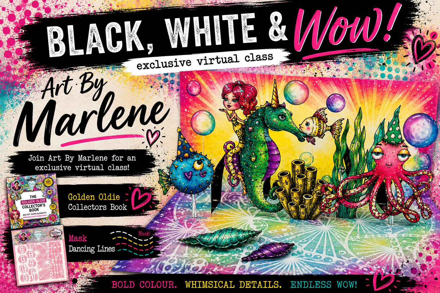 BLACK WHITE AND WOW - Art By Marlene - Pop Up
