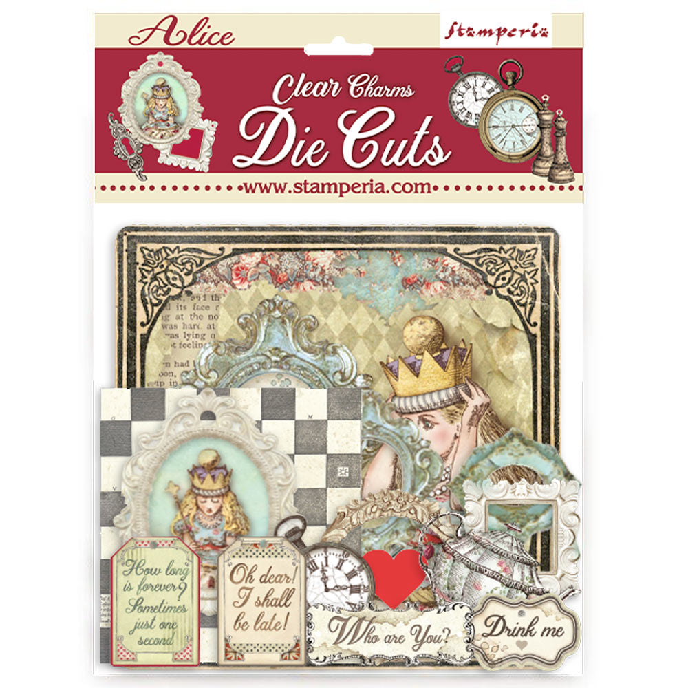 Stamperia - Rub On - Alice In Wonderland Clear Die cuts - Alice Charms