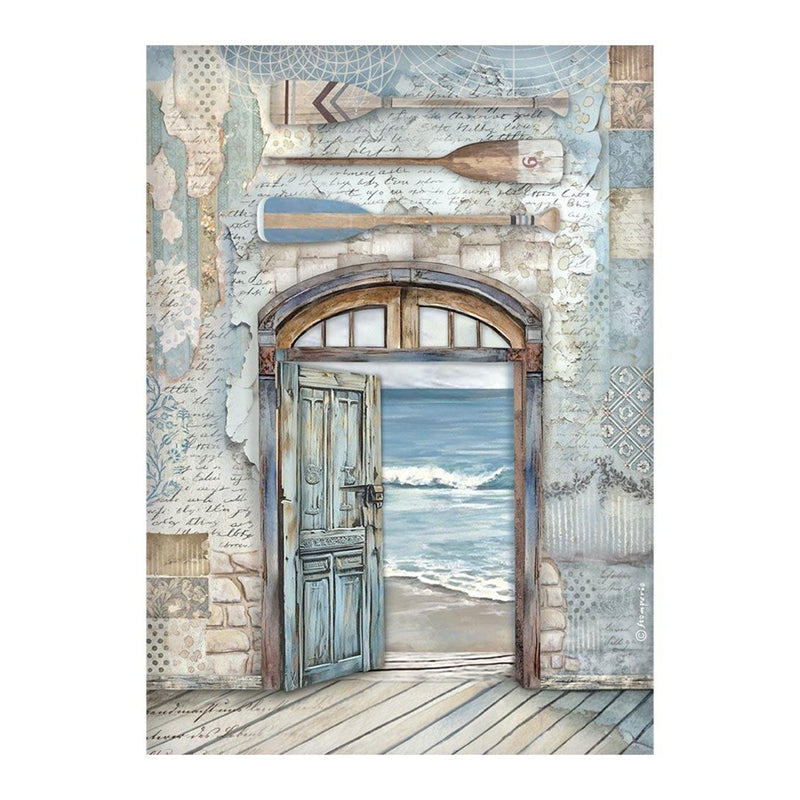 Stamperia Rice Paper Sheet A4 - Silent Sea - Door