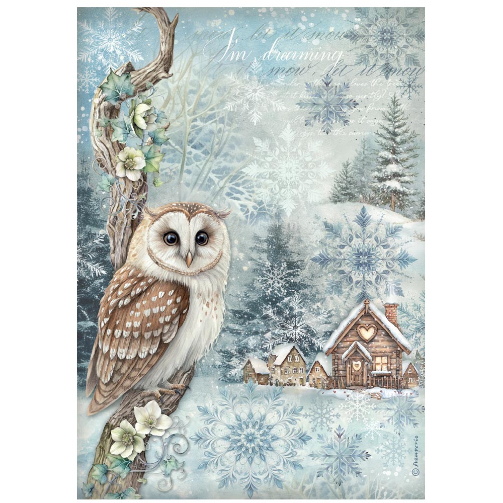 Stamperia - Rice Paper - The Owls House Owl