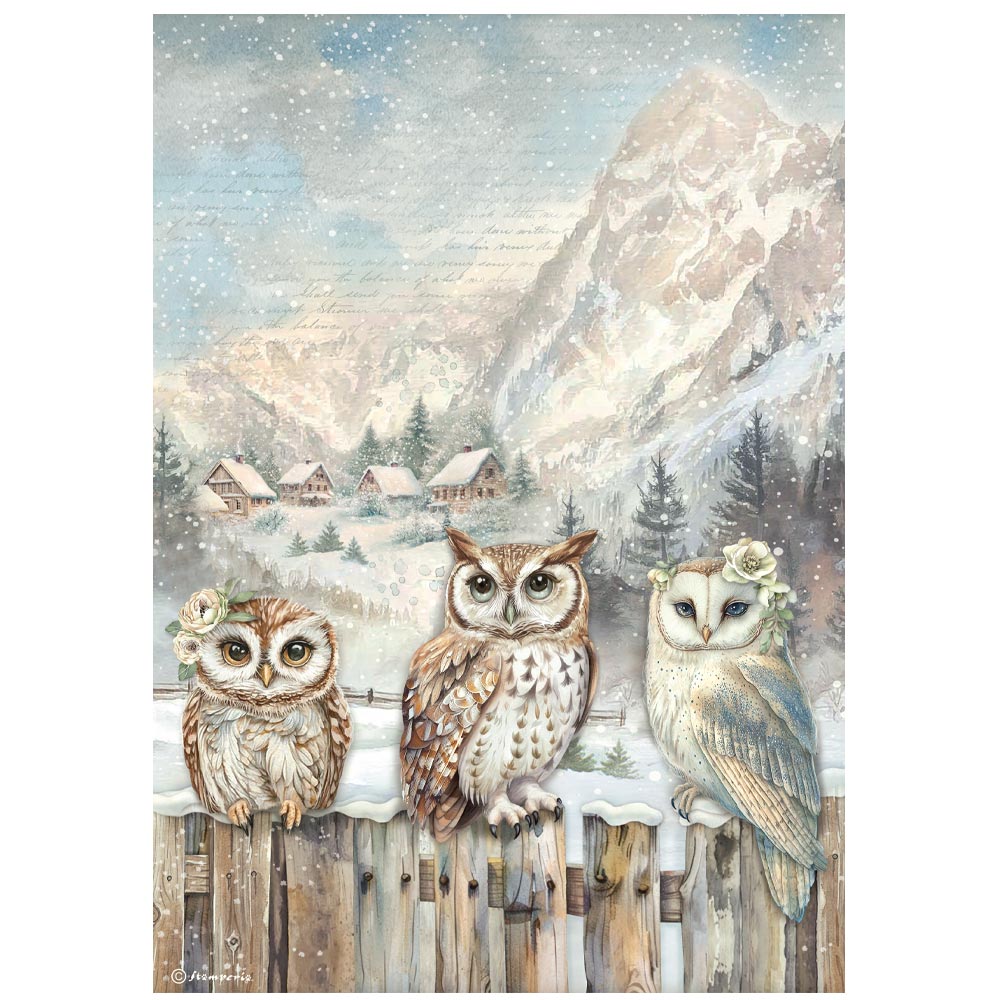 Stamperia - Rice Paper - The Owls House - 3 Owls