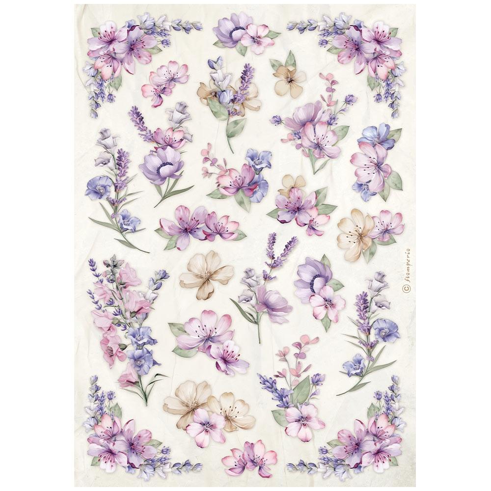 Stamperia Rice Paper A4 Back grounds - Lavender