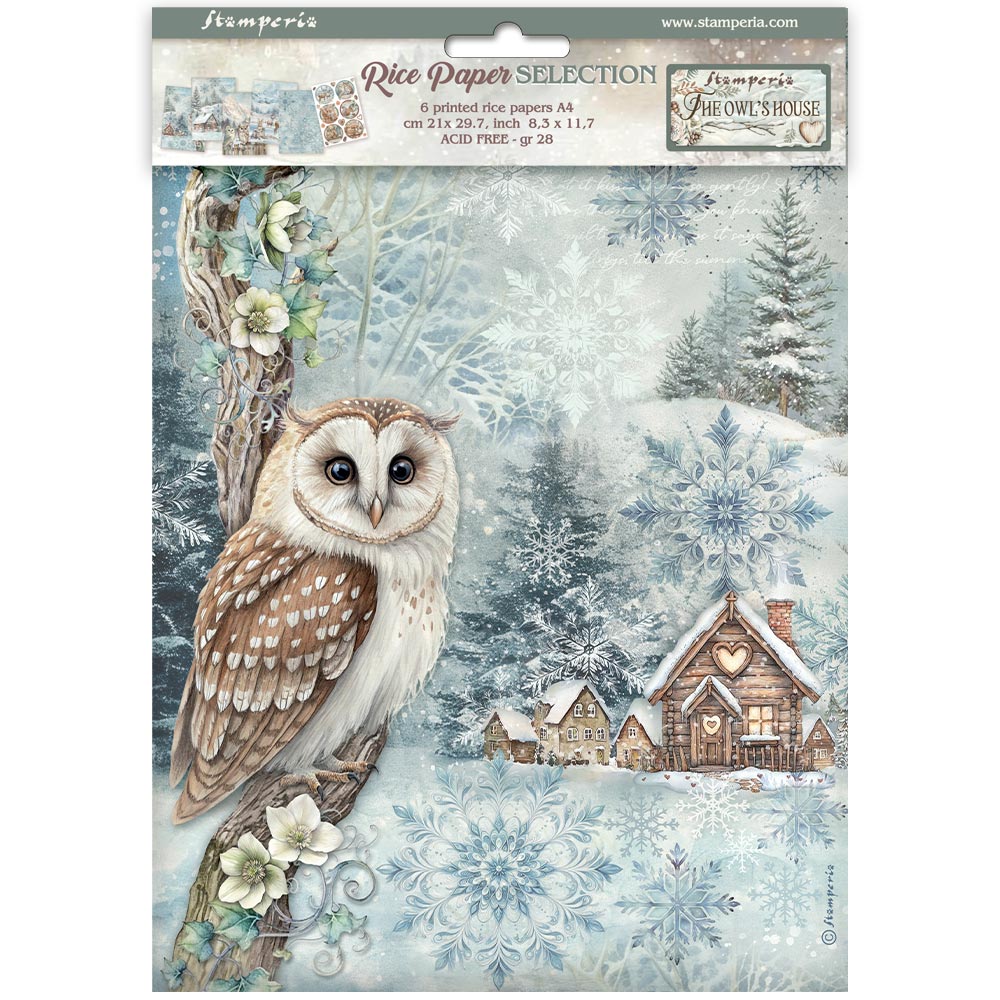 Stamperia - Rice Paper - The Owls House - Selection Pack x 6 papers